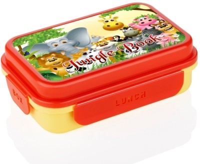 UNICEPT JUNGALBOOK PLASTIC LUNCHBOX WITH 2 IN 1 SPOON FOR KIDS (900 ml- 4 Compartment) 4 Containers Lunch Box(900 ml)