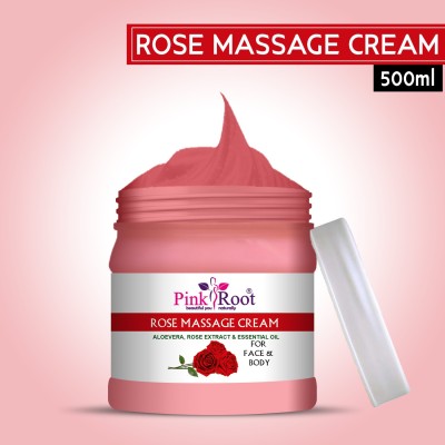 PINKROOT Rose Massage Cream 500gm for Skin Whitening & Brightening for Face & Body(500 ml)