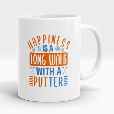 LASTWAVE Happiness Is A Long Walk With A Putter Design 2, Golf Graphic PrintedCeramic Ceramic Coffee Mug(325 ml)
