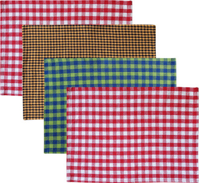 Feather Green NLC-CHECK-TOWELS-6 Multicolor Cloth Napkins(4 Sheets)
