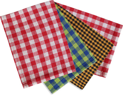 Feather Green NLC-CHECK-TOWELS-2 Multicolor Cloth Napkins(4 Sheets)