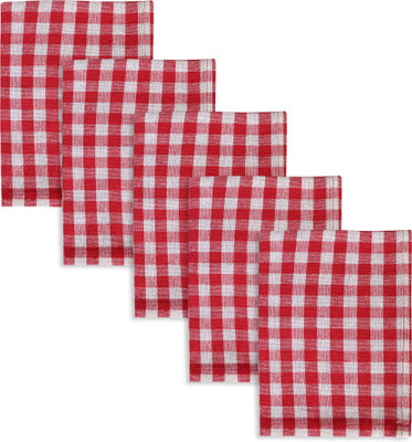 Feather Green NEW-LC-KITCHEN-TOWELS Red Cloth Napkins(5 Sheets)