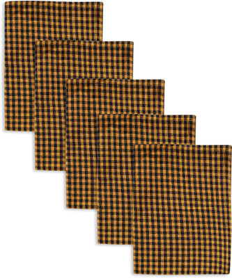 Feather Green NEW-LC-KITCHEN-TOWELS Yellow Cloth Napkins(5 Sheets)