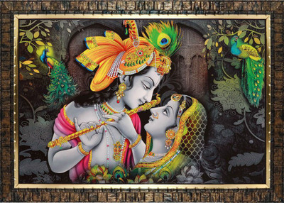 Rayno craft Radha Krishna Ji Photo Frame PB856 Acrylic 9 inch x 12 inch Painting(With Frame)