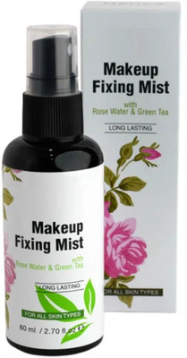 GFSU Long Lasting Makeup Fixing Mist with Rose Water & Green Tea Extracts Primer  - 80 ml(Transparent)