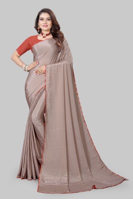 mahalaxmi fab Printed, Self Design, Geometric Print Bollywood Jute Silk Saree(Grey)