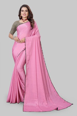 mahalaxmi fab Solid/Plain Jamdani Pure Silk Saree(Pink)