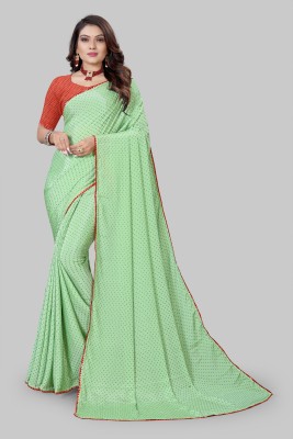 FASHION U Self Design Bollywood Lycra Blend Saree(Light Green)