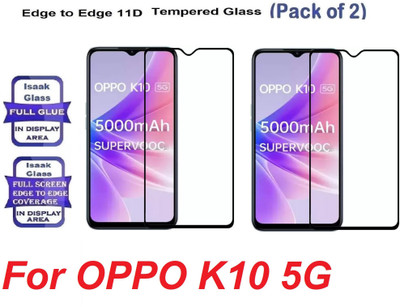 ValueShop Edge To Edge Tempered Glass for OPPO K10 5G Edge to Edge, Full Glue, 11D Tempered Glass(Pack of 2)