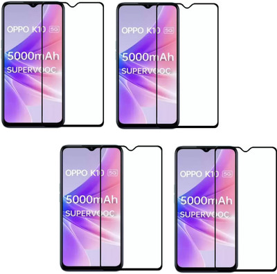 ISAAK Edge To Edge Tempered Glass for OPPO K10 5G Edge to Edge, Full Glue, 11D Tempered Glass(Pack of 4)