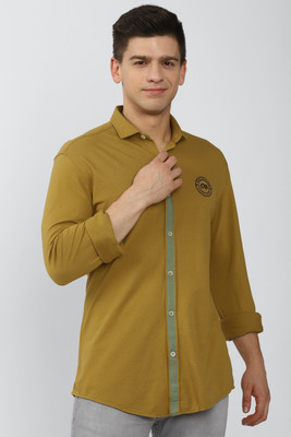 PETER ENGLAND Men Solid Casual Khaki Shirt