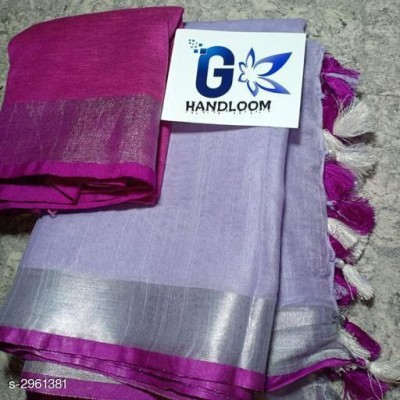 govind handloom Solid/Plain Bollywood Cotton Silk Saree(Pink)