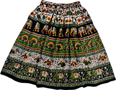 SHREE GOVIND TEXTILES Printed Girls Flared Multicolor Skirt
