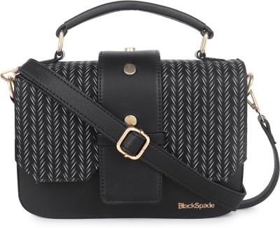 black spade Black Satchel Printed Structured Satchel Bag