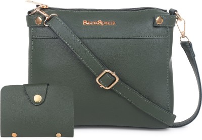 black spade Green Sling Bag Sling Bag with Card Holder(Pack of 2)