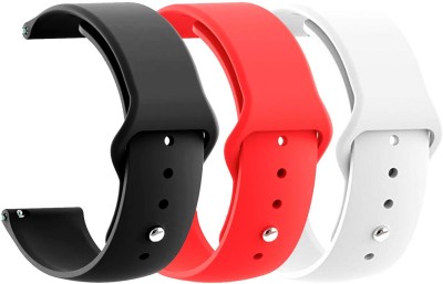 AOnes Pack of 3 Silicone Belt Watch Strap for Zebronics 850ch Zeb-Fit Smart Watch Strap(Black, Red, White)