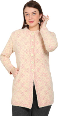HITTIKA Self Design Round Neck Casual Women Beige Sweater