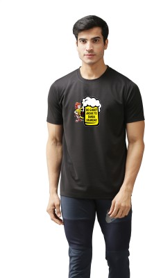 Fundoo Printed Men Round Neck Black T-Shirt