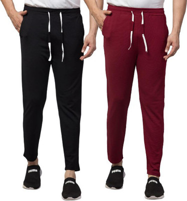 City Fashion Solid Men Black, Maroon Track Pants