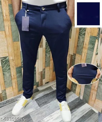 Blends Trendz Slim Fit Men Dark Blue Trousers