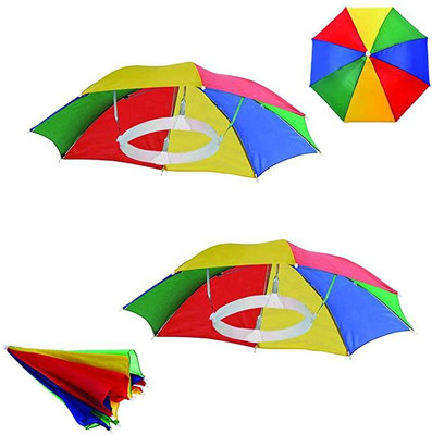 Sirgan Hands Free Umbrella Hat Protect from Sun & Rain for School Going Kids &Adults-2 Umbrella(Multicolor)