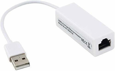 BNK USB 2.0 to Fast Ethernet 10/100 Network LAN Adapter Card - White (White) Gaming Adapter(White, For Mac OS)
