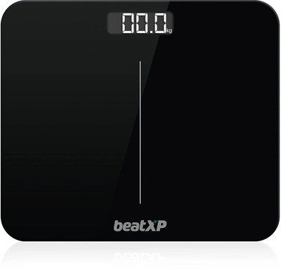 BeatXP Gravity Elite Black Weighing Machine | Thick Tempered Glass | Backlit LCD Panel Weighing Scale (Black) For Rs. 299 @ 81 %