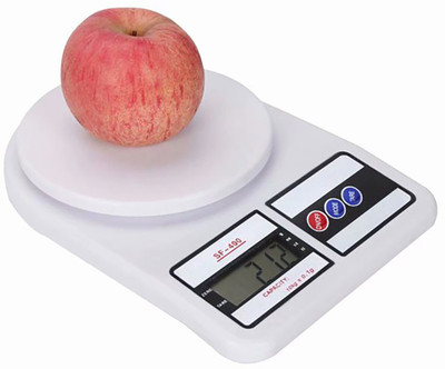 SMIC SF400 Kitchen Weighing Machine Electronic Weight Scale Back- Lite LCD Display Weighing Scale(White)