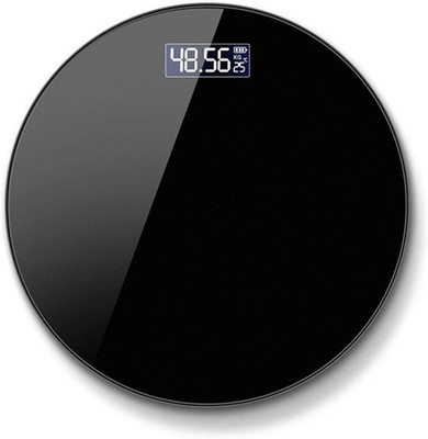 SMIC Round Digital Automatic Weighing Scale for Home Gym, Body Fitness Weighing Scale Weighing Scale(Dark Black)