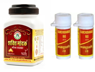 Shakti modak GOLD powder100 gm Energy, Stamina And Vitality +vyas Kamchudamani Ras 2g(Pack of 3)