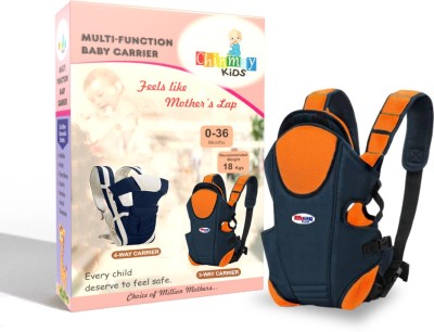 Chinmay Kids 3 Way Baby Carrier With Detachable Bib & Head Cushion Ergonomic Multi Functional Baby Carrier(Orange & Black, Front Carry facing in)