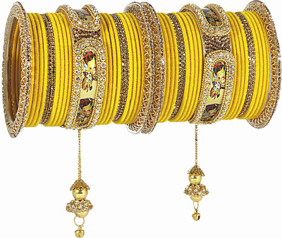 ZULKA Metal Zircon Bangle Set(Pack of 46)
