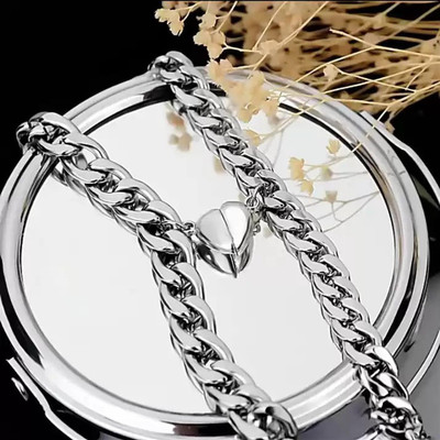 ruby collection Stainless Steel Silver Bracelet(Pack of 2)