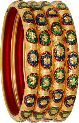 JOYERIA FASHIONS Plastic Gold-plated Bangle Set(Pack of 4)