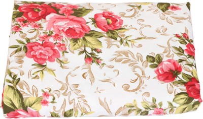 MFI Printed Double Dohar for  AC Room(Poly Cotton, White Pink)