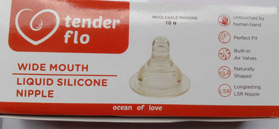 BONNE TENDER FLO WIDE MOUTH LIQUID SILICON New Born Flow Nipple(Pack of 10 Nipples)