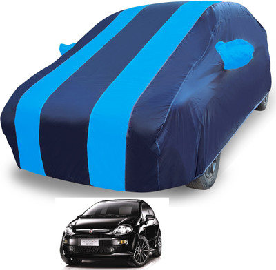 MOCKHE Car Cover For Fiat Punto Evo (With Mirror Pockets)(Blue)
