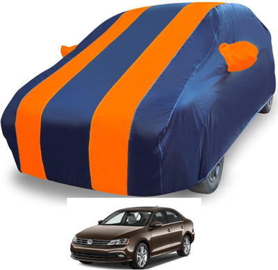 MOCKHE Car Cover For Volkswagen Jetta (With Mirror Pockets)(Orange)