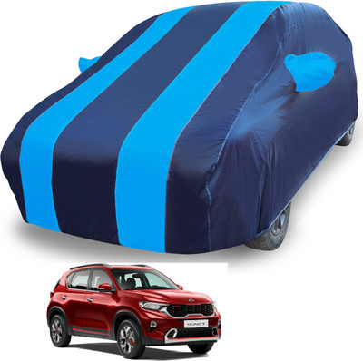 MOCKHE Car Cover For Kia Sonet (With Mirror Pockets)(Blue)
