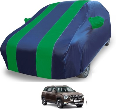 MOCKHE Car Cover For Hyundai Alcazar (With Mirror Pockets)(Blue)