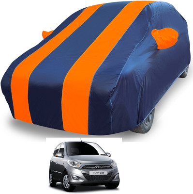 MOCKHE Car Cover For Hyundai i10 (With Mirror Pockets)(Orange)