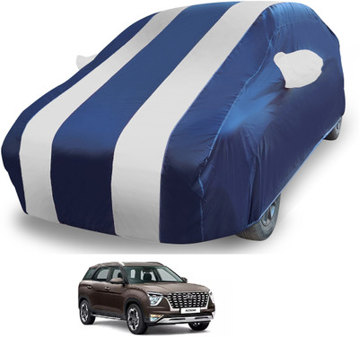 MOCKHE Car Cover For Hyundai Alcazar (With Mirror Pockets)(Silver)