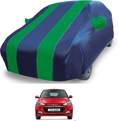 MOCKHE Car Cover For Hyundai Elite i20 (With Mirror Pockets)(Blue)