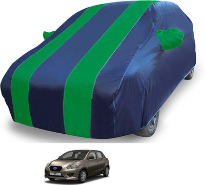 MOCKHE Car Cover For Datsun Go (With Mirror Pockets)(Blue)