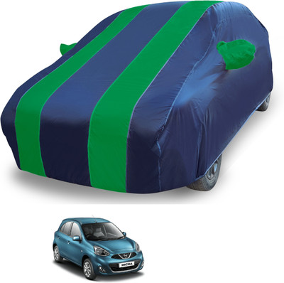 MOCKHE Car Cover For Nissan Micra (With Mirror Pockets)(Blue)