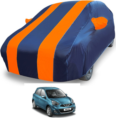 MOCKHE Car Cover For Nissan Micra (With Mirror Pockets)(Orange)