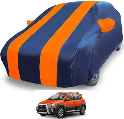 MOCKHE Car Cover For Toyota Etios Cross (With Mirror Pockets)(Orange)