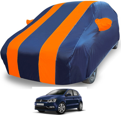 MOCKHE Car Cover For Volkswagen Polo (With Mirror Pockets)(Orange)