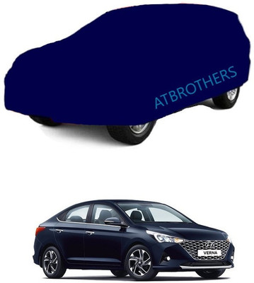 ATBROTHERS Car Cover For Hyundai Verna Fluidic DTHR (Without Mirror Pockets)(Blue)