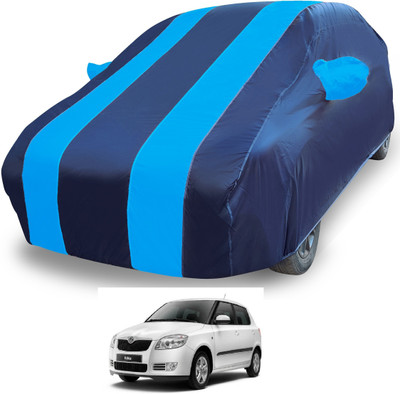 MOCKHE Car Cover For Skoda Fabia (With Mirror Pockets)(Blue)
